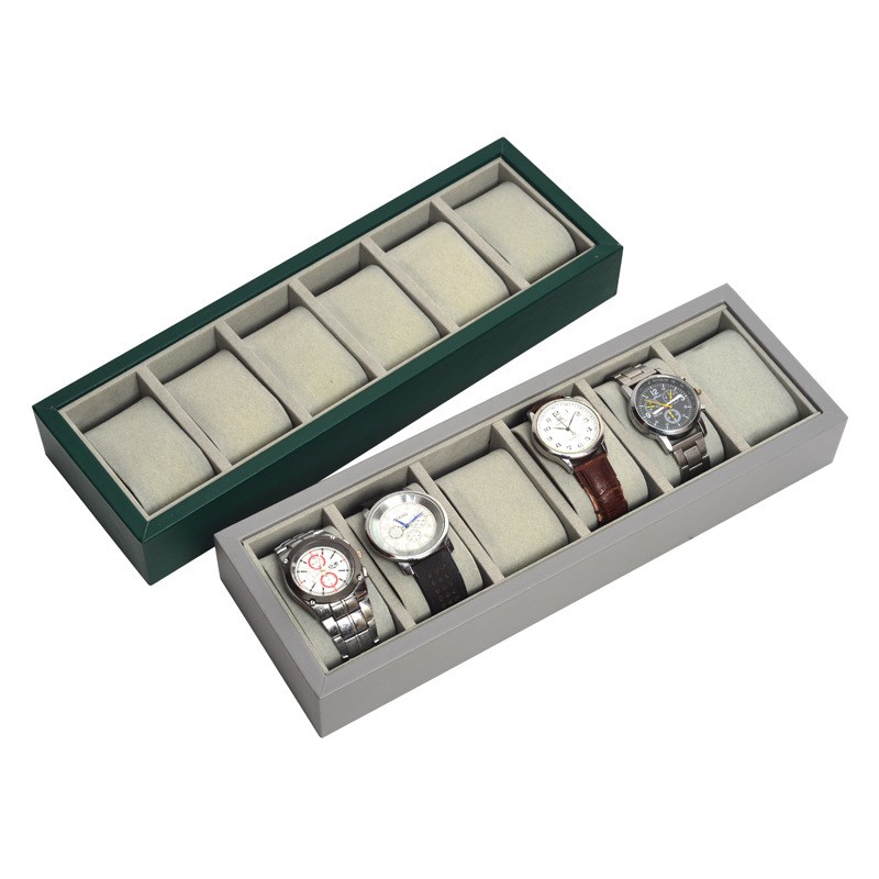 现货6位12位24位30位手表收纳盘绿色灰色皮革手表展示托盘