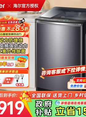 海尔洗衣机波轮双动力防缠绕新品10公斤直驱换新风358S 以旧换新