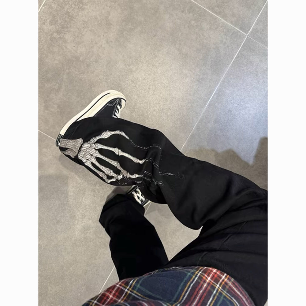 稻风/Caim美式高街爪子刺绣牛仔裤潮牌痞帅炸街男裤子cleanfit设