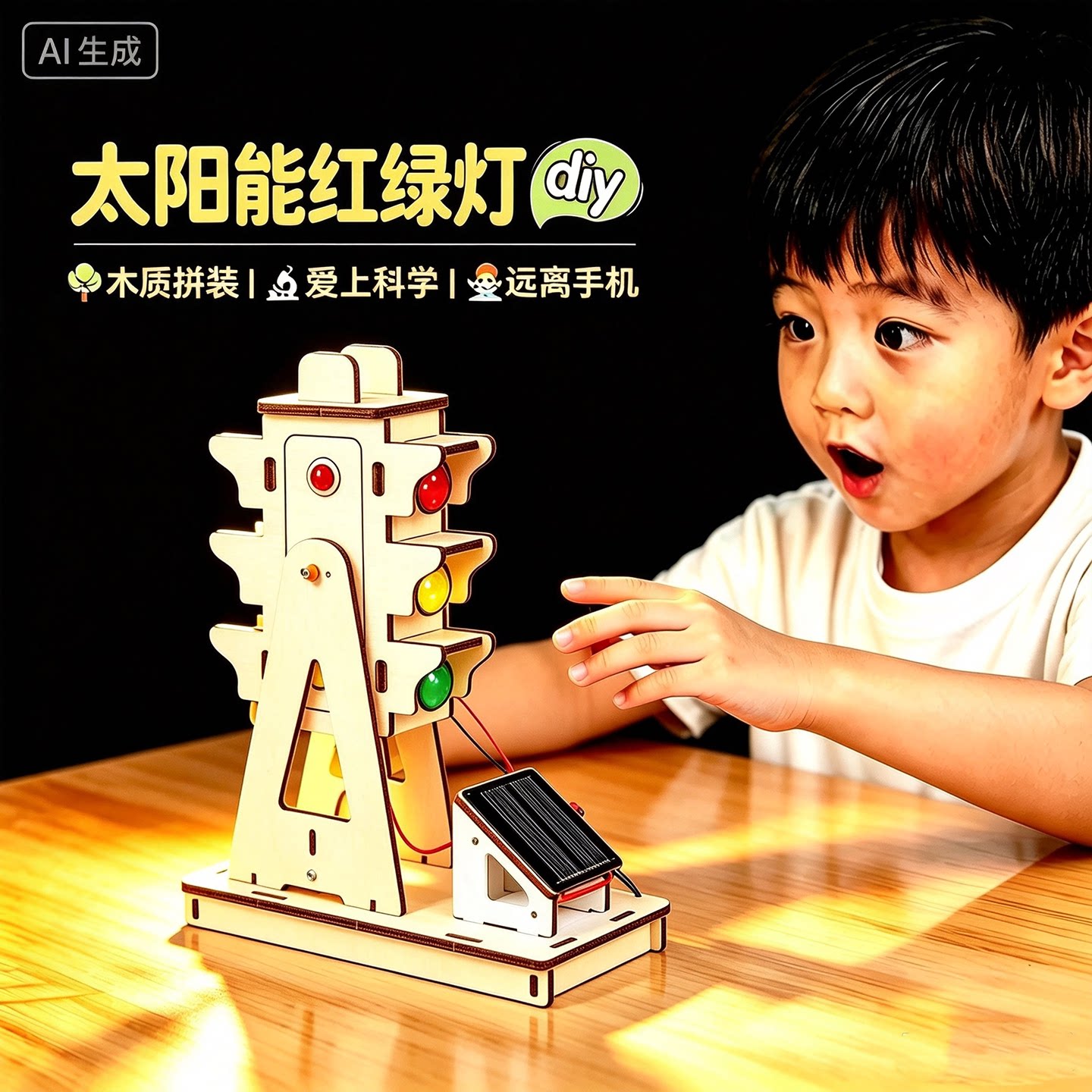 科技小制作太阳能红绿灯