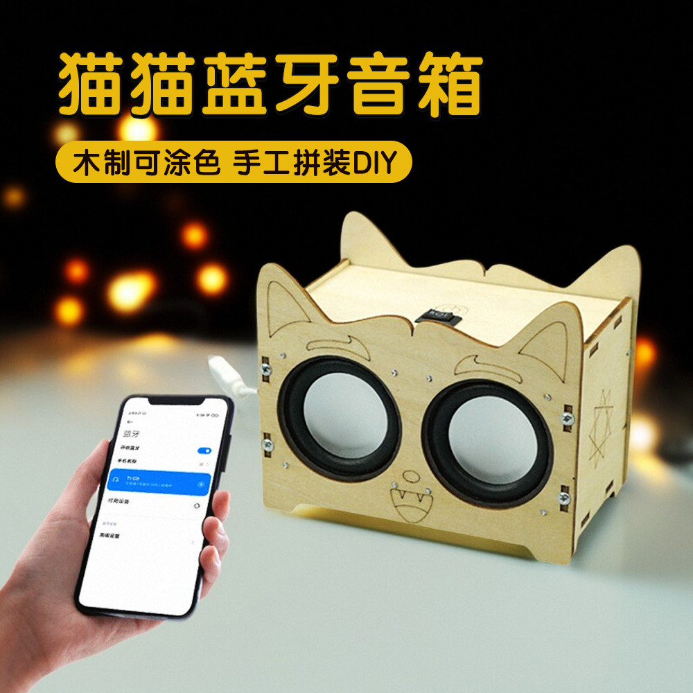 手工diy木制蓝牙音箱科技小制作套装科教器材 小学生stem科学实验