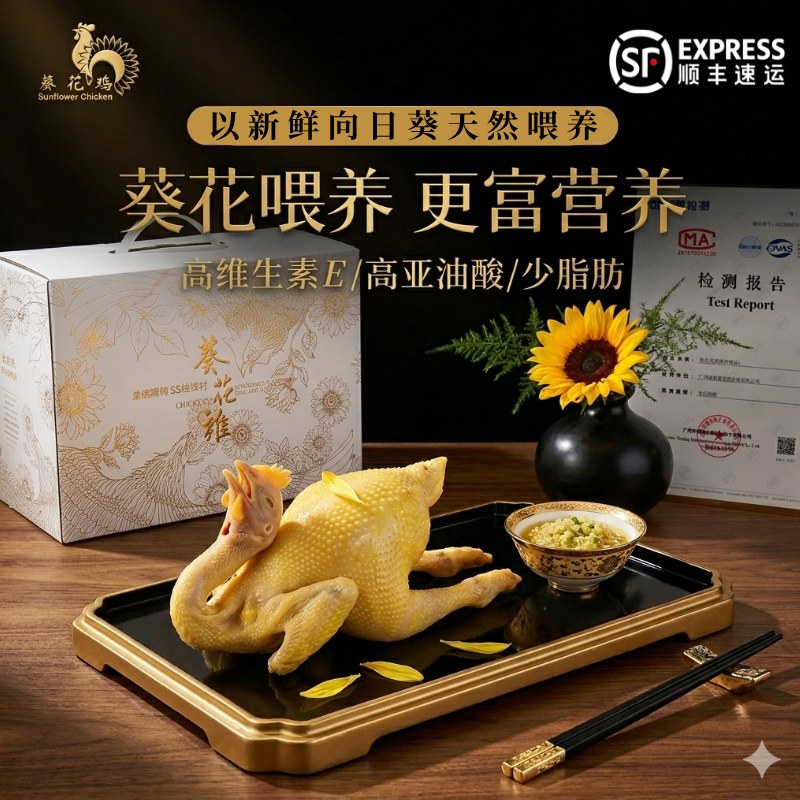 【葵花鸡·臻品二选一】800-1100g米其林餐厅同款品质优选白切鸡