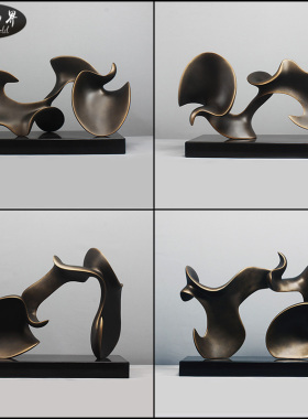 轻奢雕塑摆件抽象艺术现代简约玻璃钢玄关摆设售楼处创意家居饰品