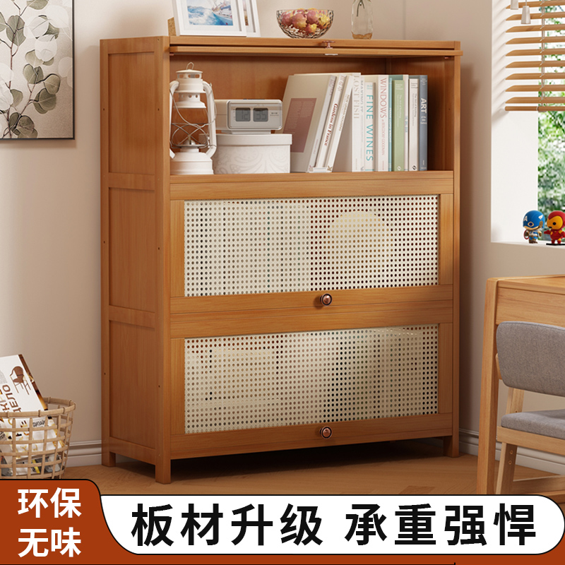 书架落地置物架客厅儿童书柜家用靠墙储物柜非实木V防尘杂物收纳