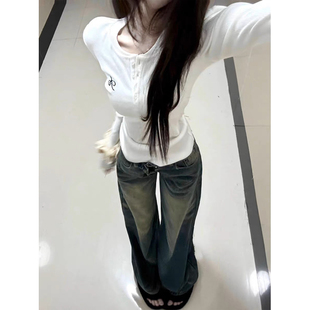 美式设计感小众打底衫长袖t恤女秋冬季新款内搭修身显瘦短款上衣