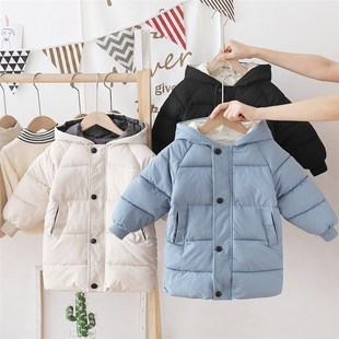 2021冬装新款儿童棉衣 男女童中长款外套羽绒棉服 宝宝保暖厚棉袄