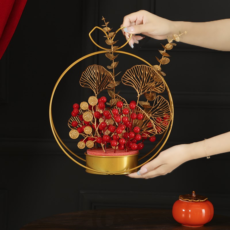 发财果乔迁之喜装饰品家居玄关摆件搬家入宅仪式用品新居布置礼品