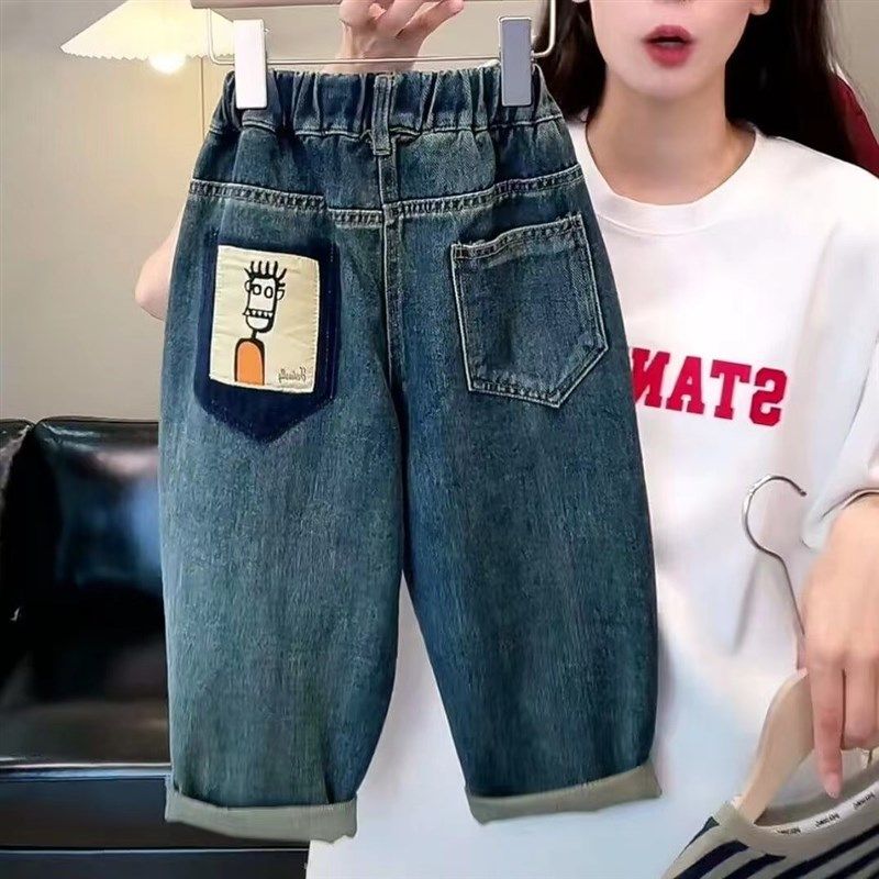 儿童牛仔裤2024春装新品中小童韩版休闲春秋款男女童洋气百搭裤子,童装/婴儿装/亲子装,儿童牛仔裤,淘宝优惠券,粉丝福利购,淘宝优惠卷