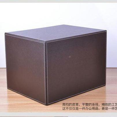 【折扣价】创意皮办公室收纳革柜桌面文件抽屉式整文件夹资料盒多