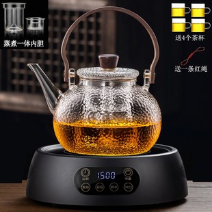 蒸煮一体玻璃壶1.3L煮茶器套装 新款 大容量烧水泡茶电陶炉加热