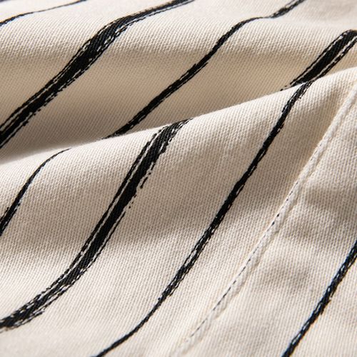 春秋季男装上衣古着重磅立领衬衣日系复古条纹宽松廓形衬衫男外套