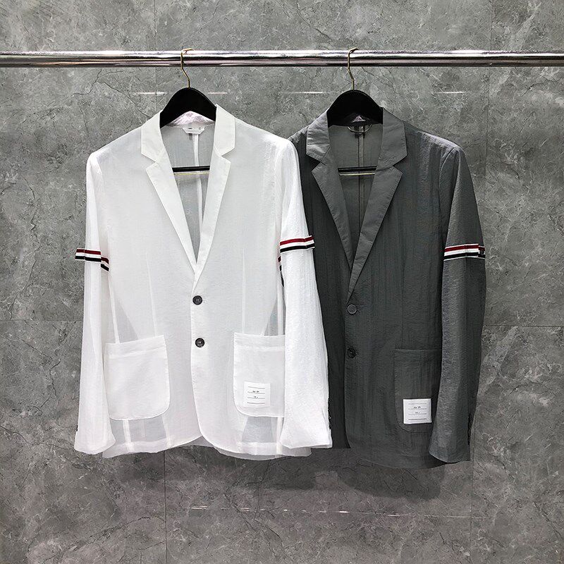西装外套男2025新款TB双织带休闲夏季西服超薄透气防晒服潮牌长袖