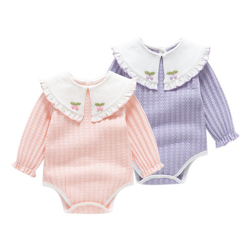 婴儿包屁衣春装新生儿连体衣女宝宝满月百天公主哈衣春秋外出爬服