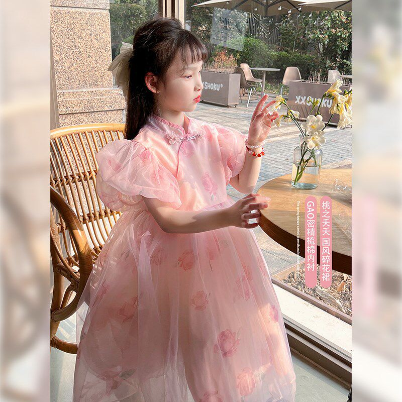 女童连衣裙2024夏季新款儿童裙子礼服裙纱裙女宝宝公主裙长裙夏装