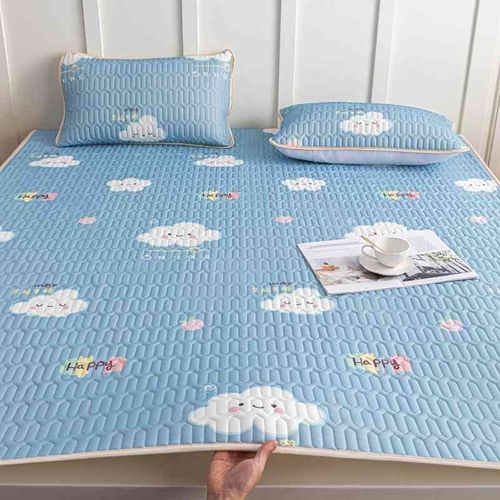 乳胶凉席夏季冰丝席子学生宿舍单人三件套可折叠床垫新款软席