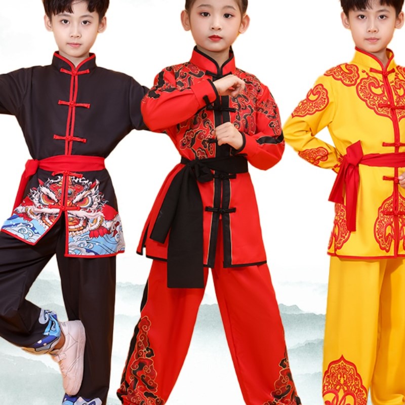 儿童武术服训练服武术表演服中国风功夫比赛长袖彩服太极服武术操
