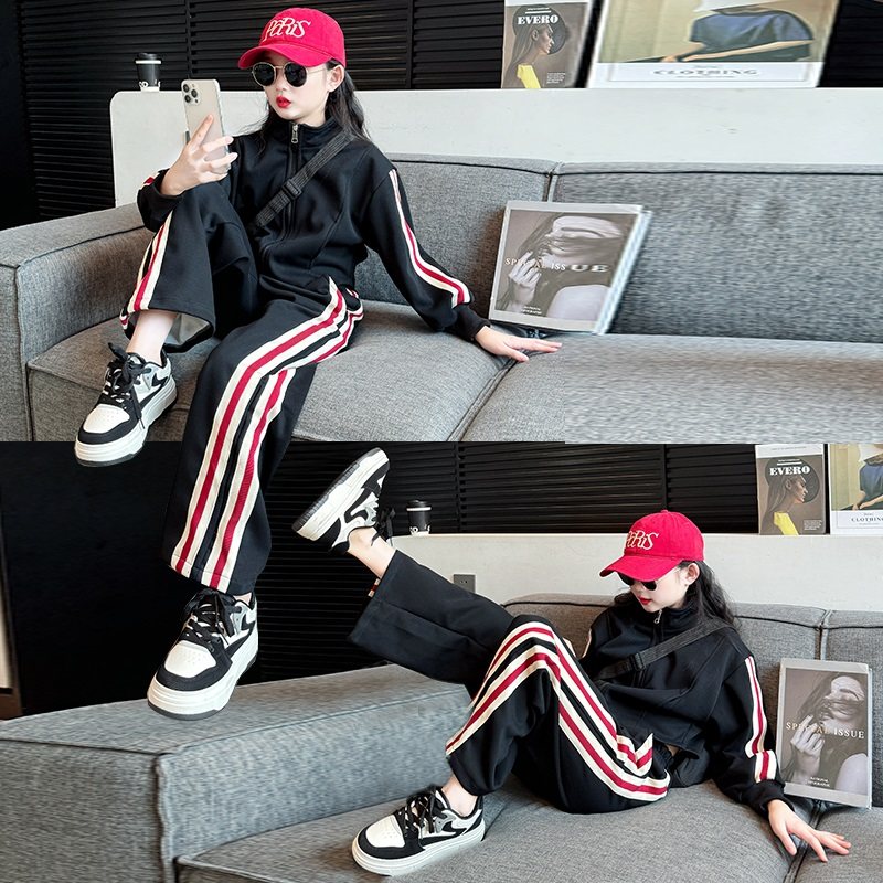女童秋装套装2024新款儿童洋气早秋运动服大童女孩秋季休闲两件套