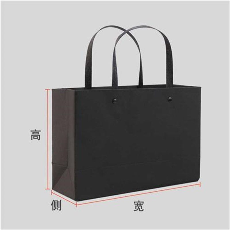 礼品袋定制手提纸袋服装袋定做敲钉广告袋M子印刷 排绳黑卡手拎袋
