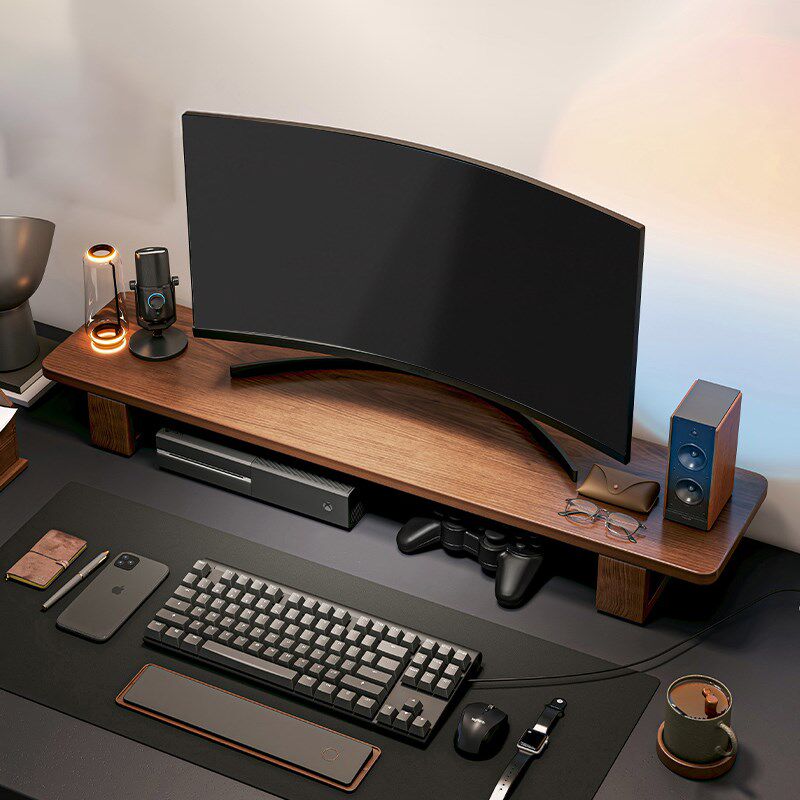 电脑显示器增高架实木办公室桌面支架台式屏幕置物架子改造神器高