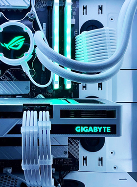 电脑机箱电源延长线 白色q机箱定制模组显卡6+2PIN主板CPU编织网