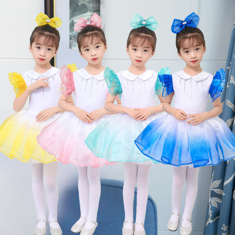 六一儿童演出服幼儿园舞蹈服女童公主蓬蓬纱裙少儿亮片表演合唱服