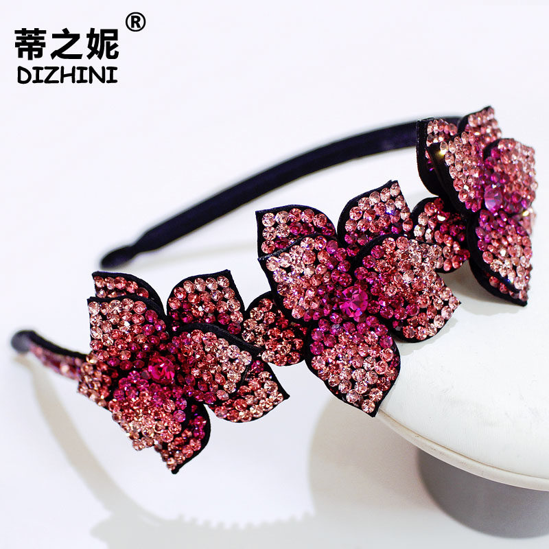 韩式发捆发箍水钻头箍女韩国甜美发窟头箍韩版发夹折不断发卡头饰