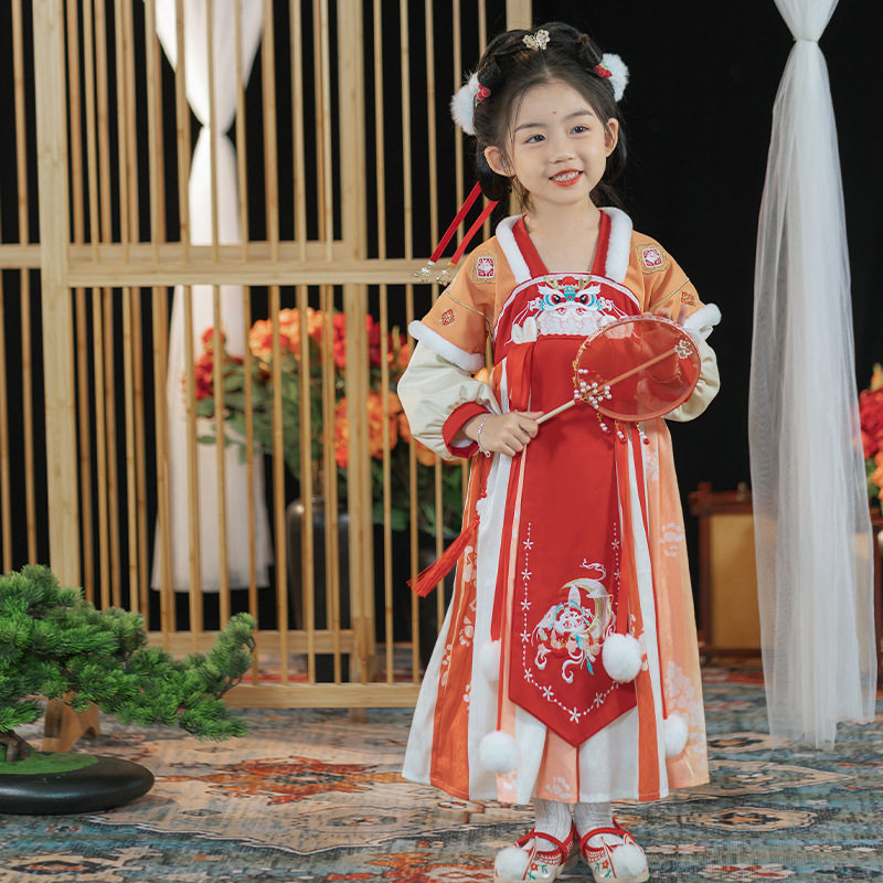 正品唐装汉服女童洋装秋冬新款古装中国风女宝宝儿童裙童装古装,童装/婴儿装/亲子装,汉服,淘宝优惠券,粉丝福利购,淘宝优惠卷