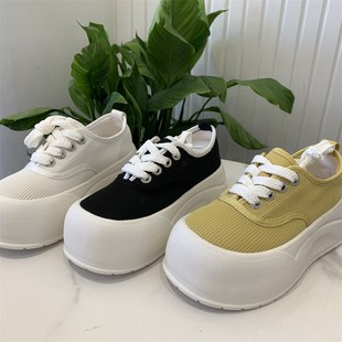 女2025夏季 厚底网面透气女单鞋 新款 炸街板鞋 韩版 超好看百搭松糕鞋