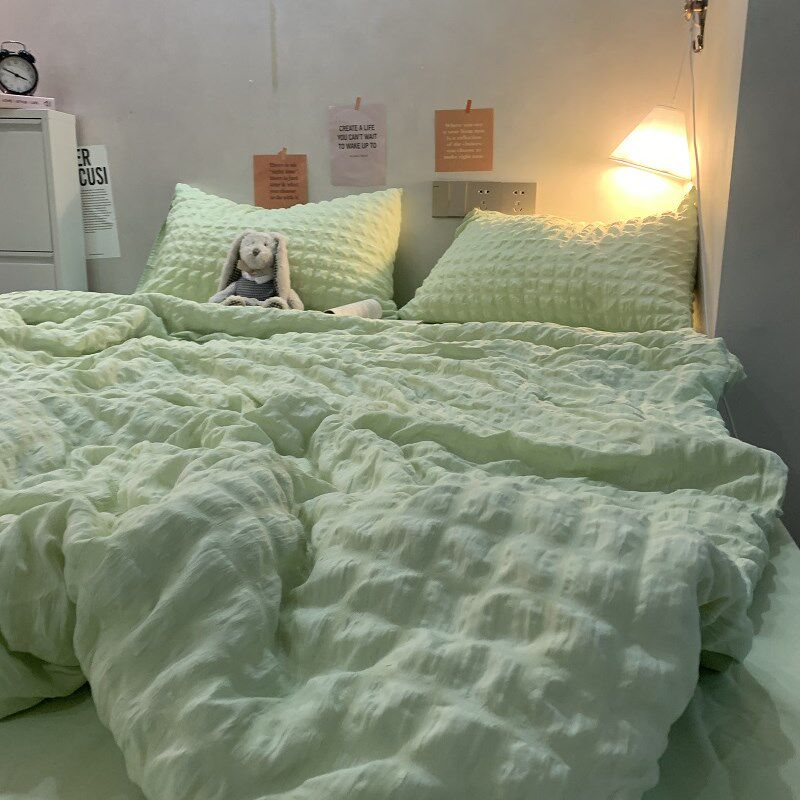 小清新水洗棉大豆夏凉被四件套薄款被子被芯可水洗夏被空调被夏季