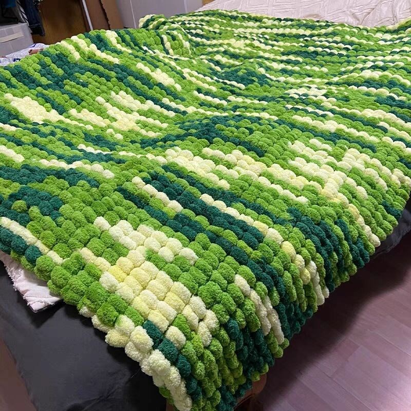 毛毯被子手工编织diys坐垫毯子材料包手织围巾毛线团钩织盖毯毛线