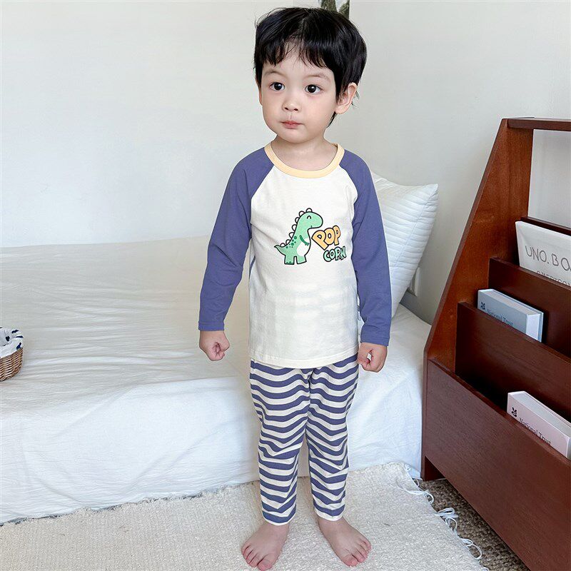 儿童秋衣秋裤套装a类纯棉男童薄款长袖内衣打底男孩女童全棉睡衣