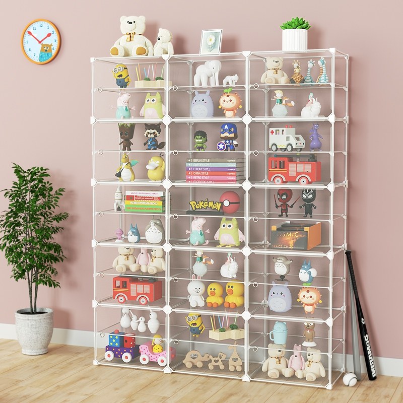儿童玩具置物架多层收纳架透明家用落地式小汽车分类摆放柜展示架