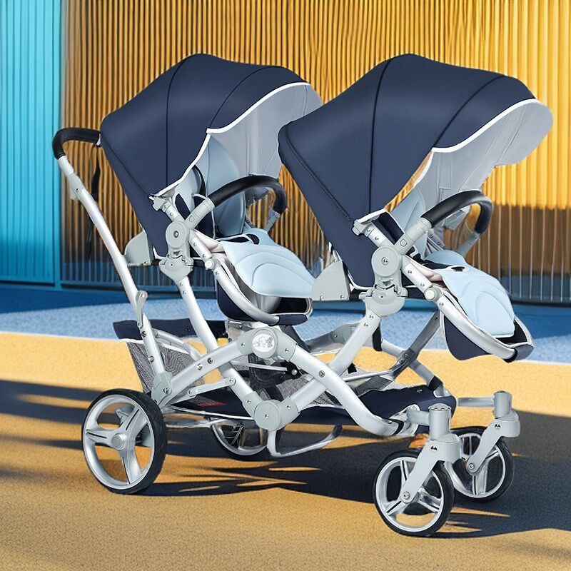 双胞胎婴儿车轻便折叠可坐可躺新生儿双人推车P大小孩前后座龙凤