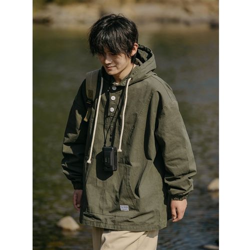 南鹤春季新款日系纯色连帽卫衣男士潮牌街头百搭情侣休闲上衣外套