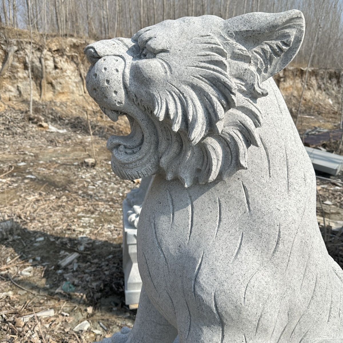 老虎豹子园林石雕一对招