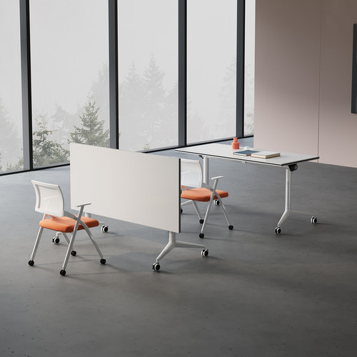 折叠会议桌拼接带轮长条培训桌椅