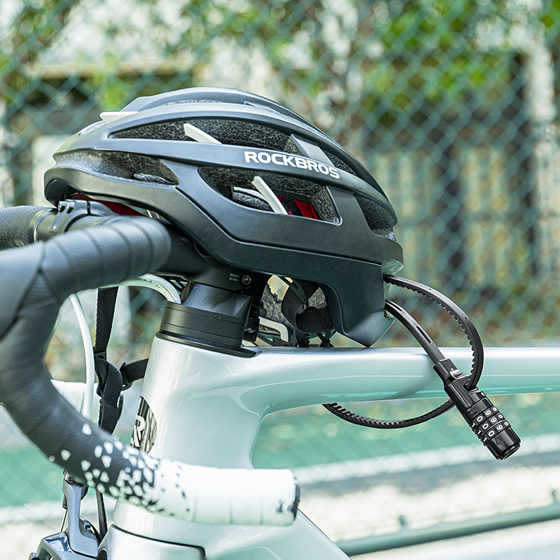 洛克兄弟自行车锁摩托车电动车防盗密码钢缆锁便携箱包扎带头盔锁