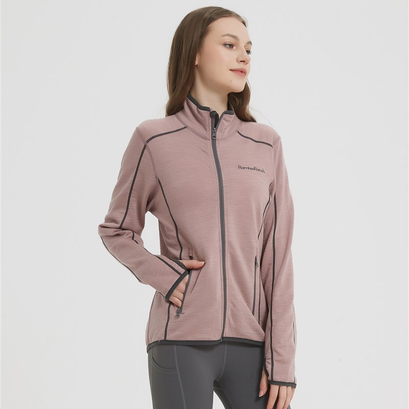 美利奴羊毛保暖透气轻便拉链衣休闲女款户外运动长袖外套欧版偏大