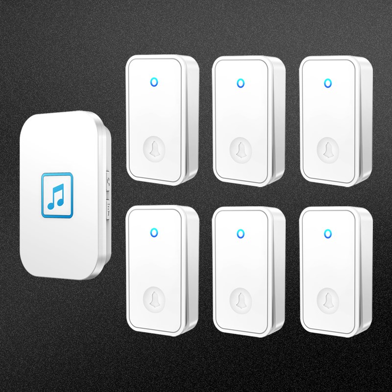 智能无线家用不用电池门铃自发电六拖一远距离电子遥控呼叫器