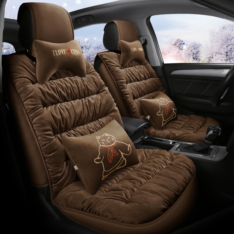 东风纳米01座椅套冬季保暖汽车坐垫卡通可爱女冬天短毛绒专用座套