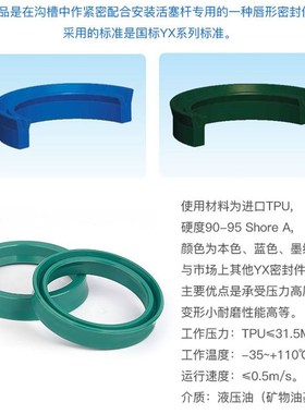 IDU/YXd40/45/50/52*48/53/D58/60*10液压油缸油封Y型轴用密封圈