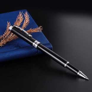 金属中性广告笔铜杆商务签字笔黑色0.5水笔宝珠笔logo