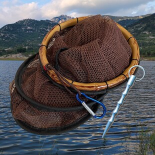 新款溪流鱼护f挂腰鱼护路亚走钓渔护加厚竹鞭鱼护速干防臭装鱼网