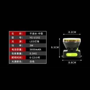 头灯锂电池防水r强光远射户外夜钓鱼露营骑行头戴式 充电式 电筒