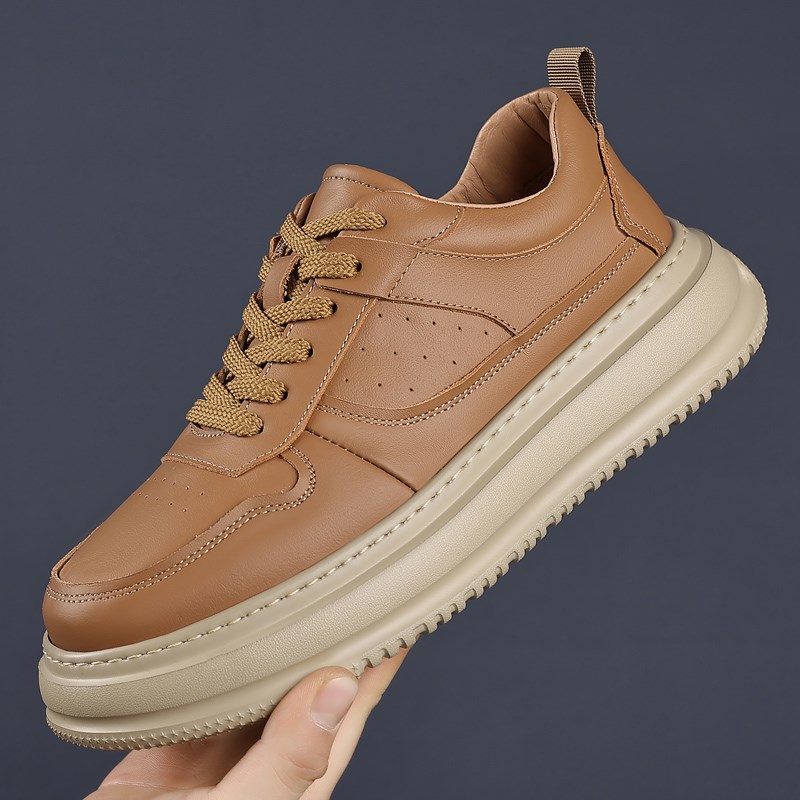 头层牛皮男鞋2025新款春夏真皮软底运动休闲鞋男款板鞋轻便小白鞋