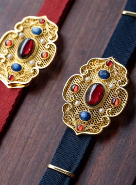 惜物国风 明制汉服配饰配件腰带腰绳卷云纹款三台绦环绦带