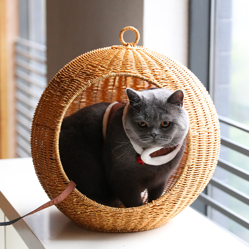 仿藤宠物吊篮吊床四季猫窝狗窝小型宠物玩具睡觉篮可水洗宠物用品