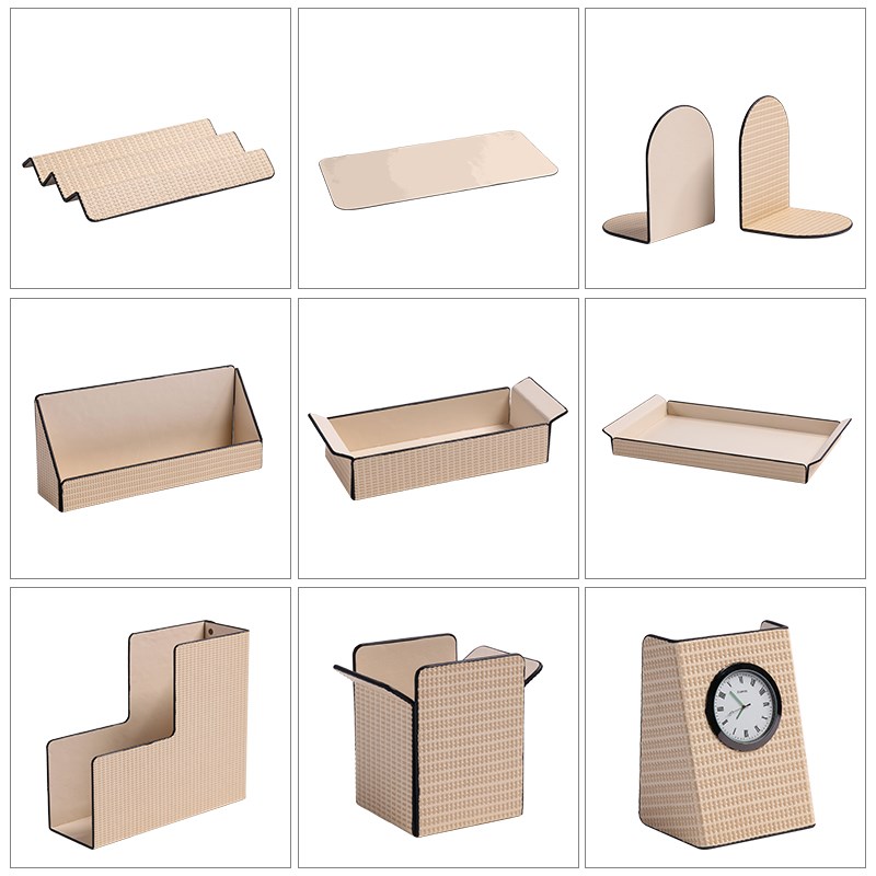 简约现代几何桌面收纳盘书靠摆件样板间办公室书房客厅家居装饰品