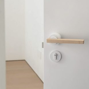 木门门把手 室内胡桃木静音门锁家用通用型卧室现代磁吸房门锁中式