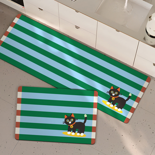 卡通厨房地垫防水防m油可擦免洗耐脏厨房专用地垫PVC家用地铺